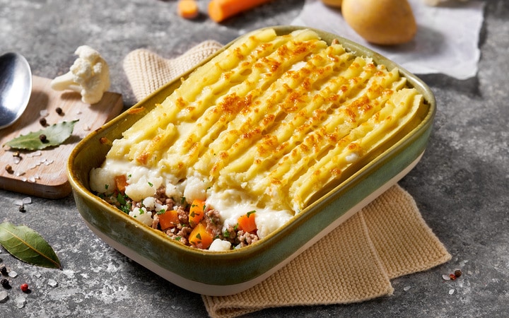 Gratin aux carottes, chou-fleur et viande hachée (Numéro d’article 12172)