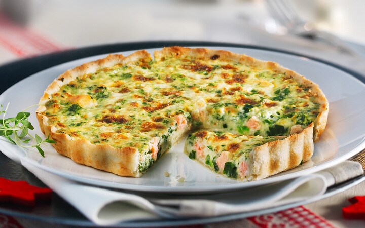 Quiche au saumon et aux épinards (Numéro d’article 16101)