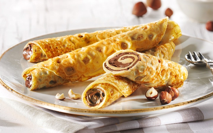 Crêpes fourrées à la pâte à tartiner aux noisettes (Numéro d’article 03777)