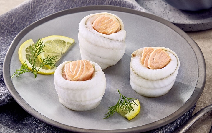 Schollenröllchen mit Lachs (Artikelnummer 12147)