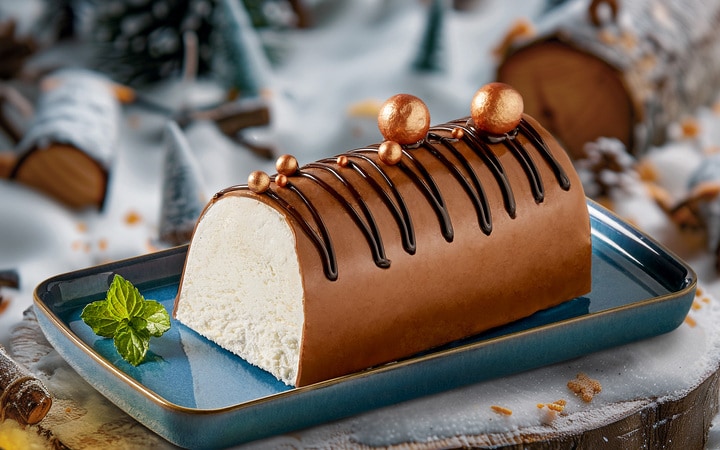 Bûche crème glacée à la vanille au chocolat (Numéro d’article 12223)